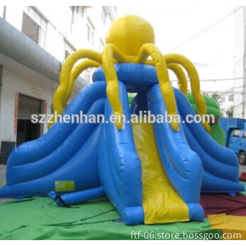 2015 hot sale inflatable octopus slide and slip for kids